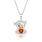 Jeulia Hug Me Collar Personalizado con Vaca Highland con Piedra Natal