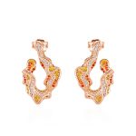 Jeulia x Leyla Pendientes Irregulares Desierto al Atardecer Color Oro Rosa de Plata Esterlina