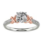 Jeulia Anillo de Compromiso Redondo Infinito Personalizado para Mujer