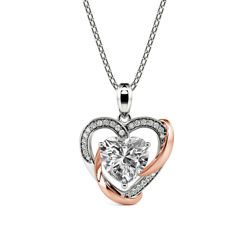 Jeulia Amore Collar de Corazón Torcido Personalizado Estilo Clásico